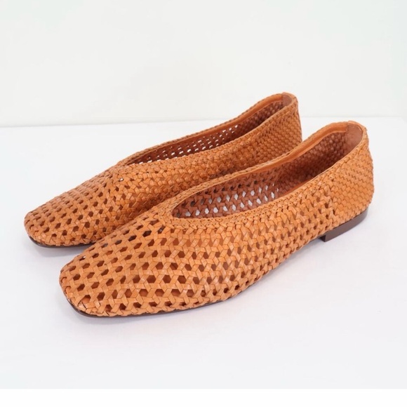 Madewell Shoes - Madewell Mylie Ballet Flat Handwoven Leather Orange Brown Size 9 NWOB